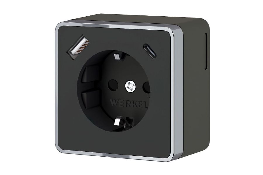 Розетка с заземлением, шторками и USB тип A+C Werkel Gallant W5071735 4690389179655 a057702