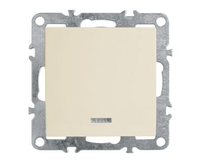 Выключатель одноклавишный Stekker Эрна с подсветкой слоновая кость PSW10-9101-02 39320