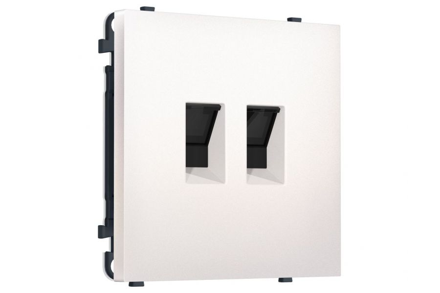 Комплект механизма компьютерной двойной розетки SIGMA Жемчуг RJ-45 Ambrella Volt MS212110 (SP2121, PR189)