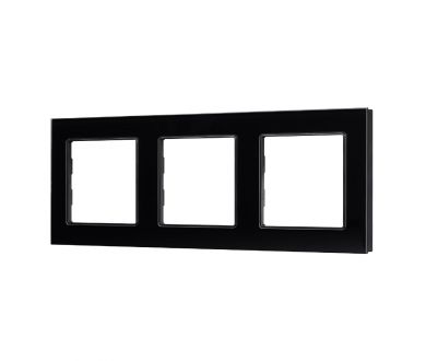 Рамка трехместная Arlight FRM-GLARE-GS-3-BK 043800