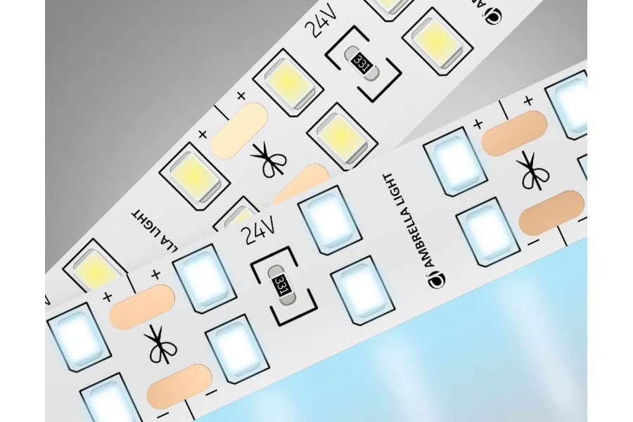 Светодиодная лента двухрядная Ambrella Light LED Strip 24В 2835 20Вт/м 6500K 5м IP20 GS3603