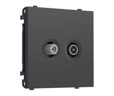Комплект механизма розетки TV оконечной + SAT SIGMA Графит Мягкое касание 5-862MHz 3.5dB/950-2150MHz 3.8dB QUANT PRO Ambrella Volt MS913310 (SP9133, PR217)
