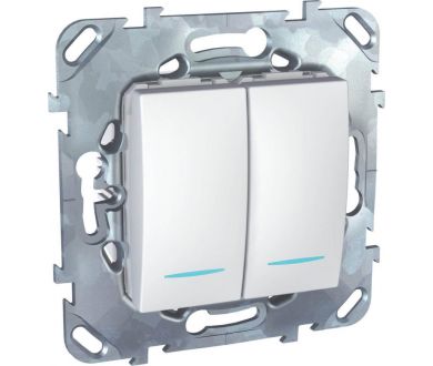 Переключатель двухклавишный с подсветкой Schneider Electric Unica MGU5.0303.18NZD