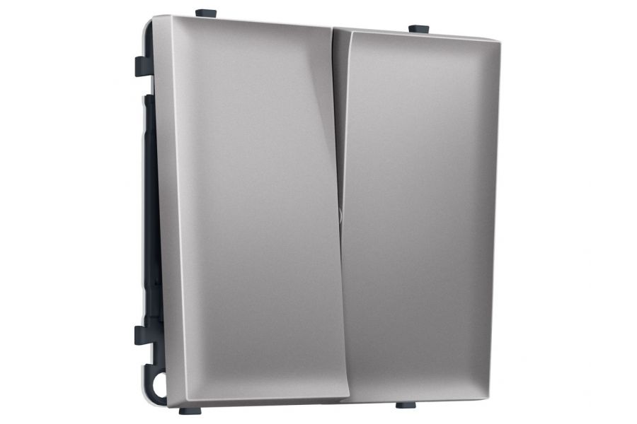 Комплект механизма 2-кл проходного выключателя SIGMA Сталь матовый 10A-250V QUANT PRO Ambrella Volt MS503020 (SP5030, PR120)