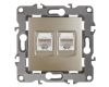 Розетка информационная двойная 2XRJ45 Эра 12-3108-04 Б0014732