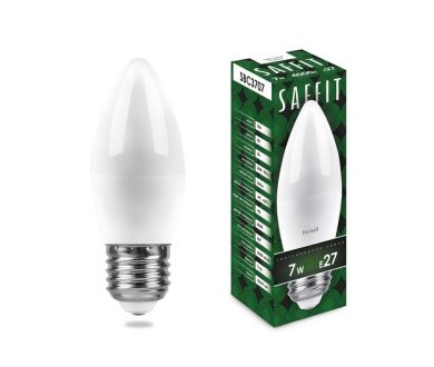 Лампа светодиодная Saffit SBC3707 Свеча E27 7W 4000K 55033