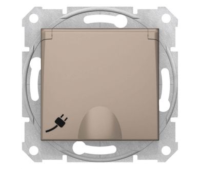 Розетка Schneider Electric Sedna с з/к со шторками и крышкой 16A 250V SDN3100568