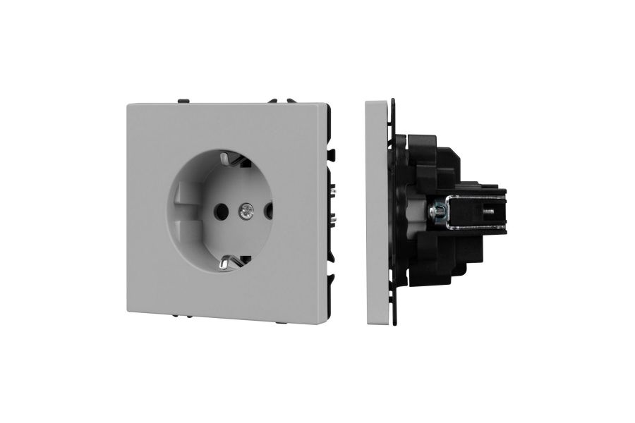 Розетка зк со шторками софт-тач никель Arlight SCT-MEU-SFPL-IS (250V, 16A) 059453(1)