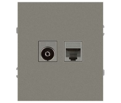 Розетка Эра Arktik 16-3110-07 комбинированная RJ45+TV титан Б0070500