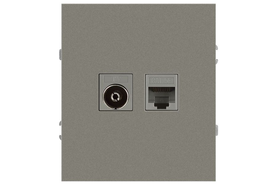 Розетка Эра Arktik 16-3110-07 комбинированная RJ45+TV титан Б0070500