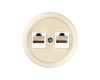 Розетка двойная компьютерная RJ45 сл. кость Болонь TDM Electric SQ1820-0351