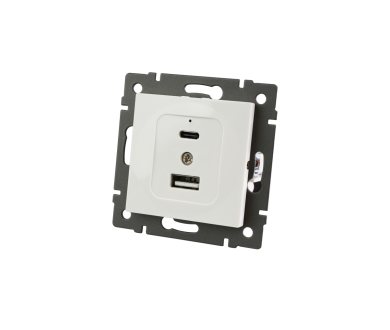 Механизм USB розетки Arlight SCT-MUAC-PL-WH-V (5V, 3A, QC4) 049839
