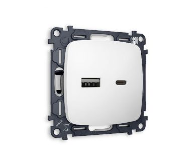 Купить Комплект механизма розетки 2USB A+C 20W (быстрая зарядка) Ambrella Volt Omega MO131010 Комплект механизма розетки 2USB A+C 20W (быстрая зарядка) Ambrella Volt Omega MO131010