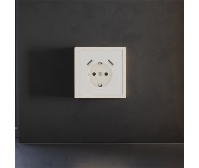 Купить Накладка для розетки с заземлением и защитными шторками, с USB A+A Voltum S70 (хлопок) VLS000913 Накладка для розетки с заземлением и защитными шторками, с USB A+A Voltum S70 (хлопок) VLS000913