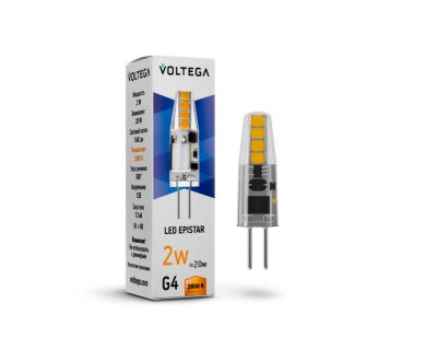 Лампа светодиодная Voltega G4 2W 2800K VG9-K1G4warm2W-12 7142