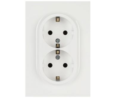 Розетка ЭРА Arktik 16-2104-01 двойная с заземлением 2X2P+E Schuko 16А-250В белый Б0070444