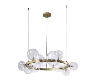 Подвесная люстра Crystal Lux Agata SP15 V2 Gold/Transparente