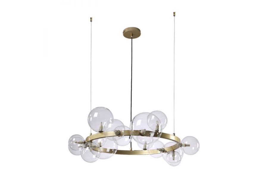 Подвесная люстра Crystal Lux Agata SP15 V2 Gold/Transparente