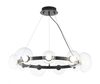 Подвесная люстра Crystal Lux BOSQUE SP9 BLACK/TRANSPARENT
