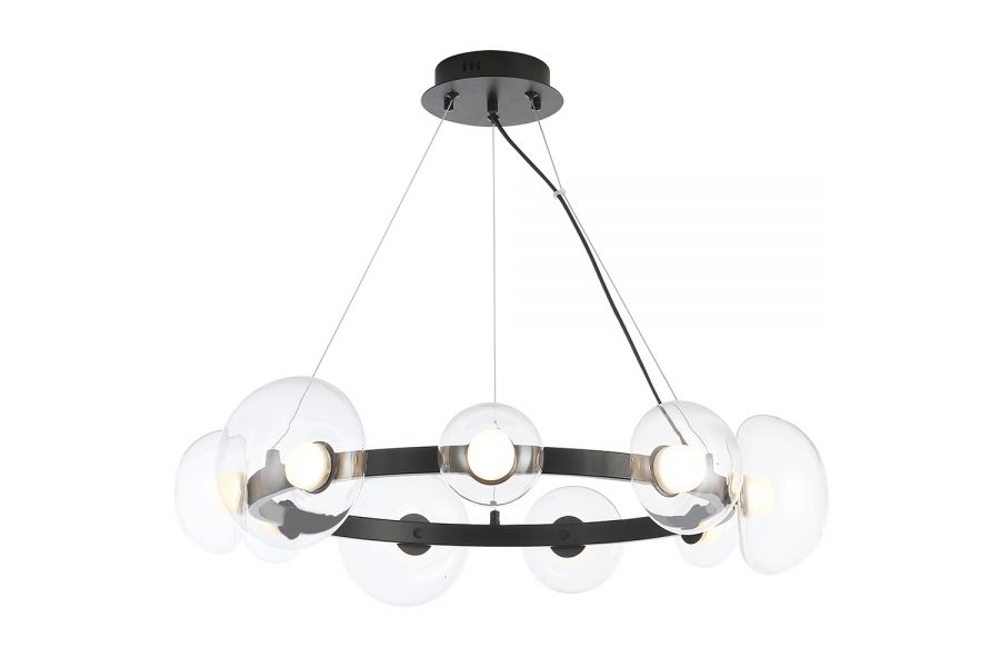 Подвесная люстра Crystal Lux BOSQUE SP9 BLACK/TRANSPARENT