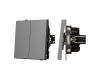 Механизм выключателя двухклавишный проходной Arlight SWT-TENDO-MKP2-PL-GR (230V, 10A) 054068