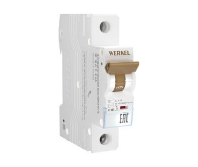 Автоматический выключатель 1P 16 A C 6 кА Werkel W901P166 4690389192562 a062457