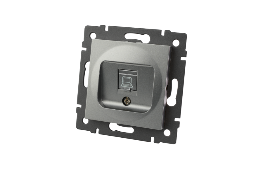 Механизм компьютерной розетки Arlight SCT-MPC1-PL-GR-V (RJ-45, CAT6) 049848