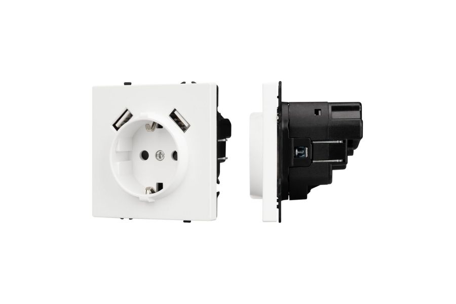 Механизм розетки с USB зарядкой Arlight SCT-NOBE-MUAA-SFPL-WH (230V, 16A) 054288
