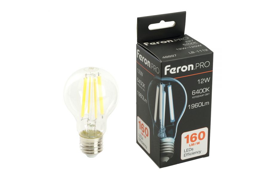 Светодиодная лампа Feron LB-1112 E27 12W 6400K 48897
