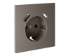 Накладка для розетки с заземлением и защитными шторками, с USB A+C Voltum S70 (капучино) VLS001014