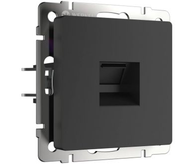 Купить Телефонная розетка RJ-11 Werkel черный матовый W1182008 4690389156960 a051604 Телефонная розетка RJ-11 Werkel черный матовый W1182008 4690389156960 a051604