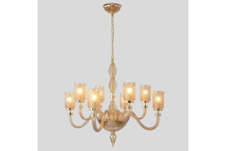 Подвесная люстра Crystal Lux SILVESTRO SP8 AMBER