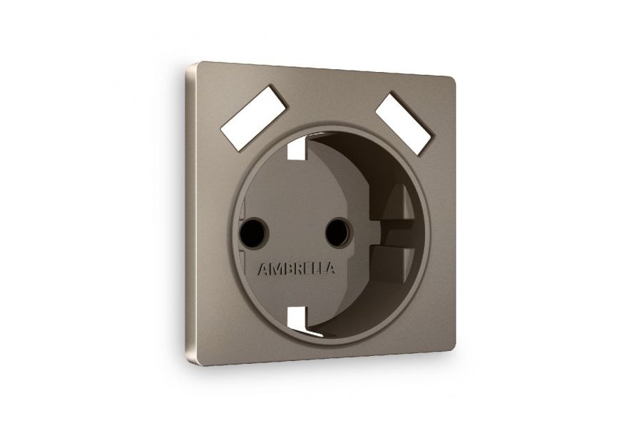 Лицевая панель для розетки с/з со шторками 2USB A+A Ambrella Volt Alfa AP6390
