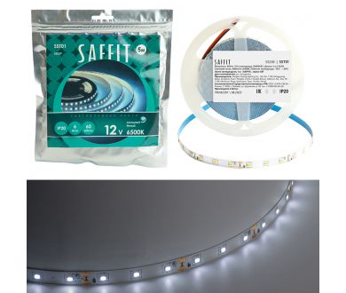 Светодиодная лента Saffit SST01 12В 6Вт/м 6500К 5м IP20 55239