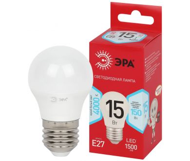Лампа светодиодная Эра RED LINE LED P45-15W-840-E27 R 15Вт шар Б0070102
