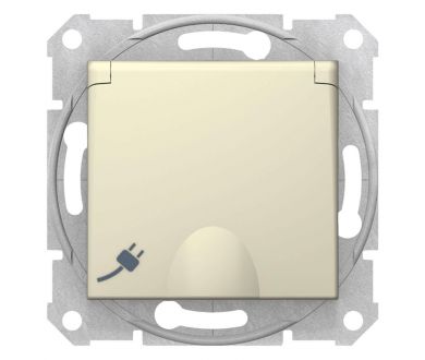Розетка Schneider Electric Sedna с з/к со шторками и крышкой 16A 250V SDN3100547