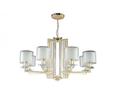 Подвесная люстра Crystal Lux Nicolas NICOLAS SP-PL8 GOLD/WHITE