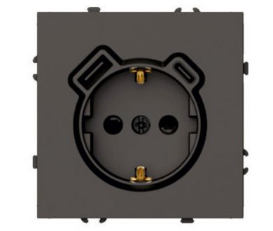 Розетка 1-местная з/ш с/з 16А + USB + Type C (механизм) Stekker Эмили RST16-5119-09 антрацит soft touch 50361