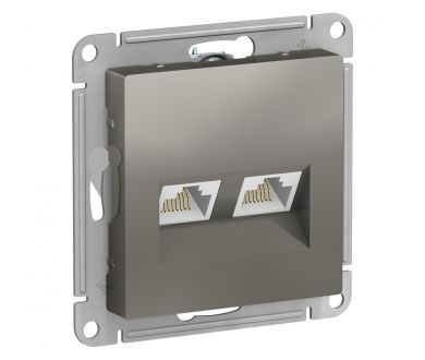 Розетка двойная компьютерная RJ45+RJ45, кат.5E Systeme Electric AtlasDesign Сталь ATN000985