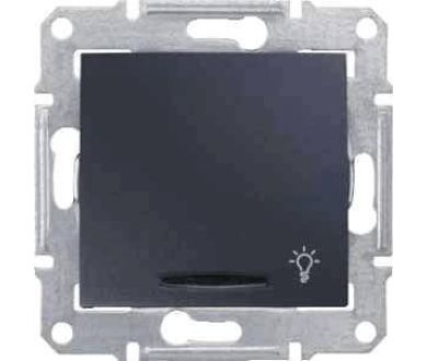 Выключатель кнопочный с синей подсветкой Свет Schneider Electric Sedna 10A 250V SDN1800170