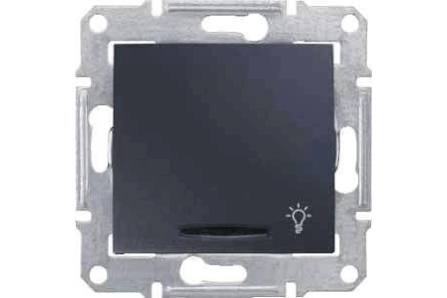 Выключатель кнопочный с синей подсветкой Свет Schneider Electric Sedna 10A 250V SDN1800170