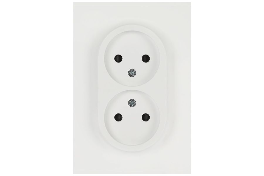 Розетка Эра Arktik 16-2107-08 без заземления двойная 2X2P 16А-250В белый матовый Б0071688