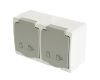 Розетка двухместная с крышкой Stekker PST16-22-54 Велена 49730