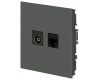 Розетка Эра Arktik 16-3110-06 комбинированная RJ45+TV графит Б0070499
