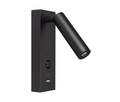 Спот Arlight SP-BED-CHARGE-S60x125-3W Warm3000 (BK, 20 deg, 230V, USB-A, USB-C) 029629(1)