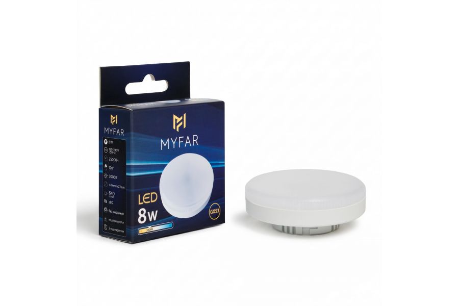 Лампа светодиодная Myfar Базис GX53 MB1301GX53-8W3K