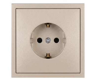 Розетка ЭРА Galaxy 15-2101-04 c заземлением 2P+E Schuko 16А-250В IP20 шампань Б0070625