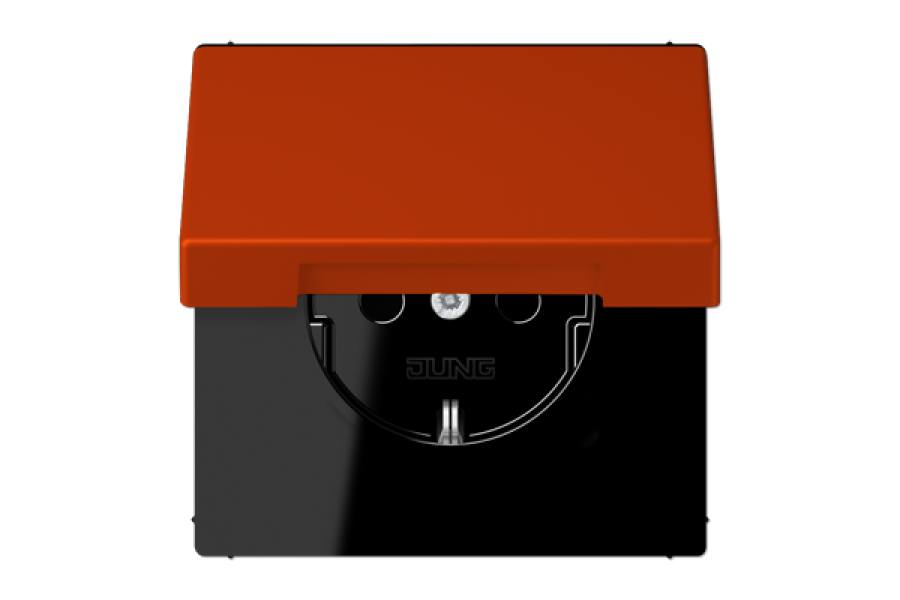 Розетка 2K+З с крышкой Jung LC1520BFKL244