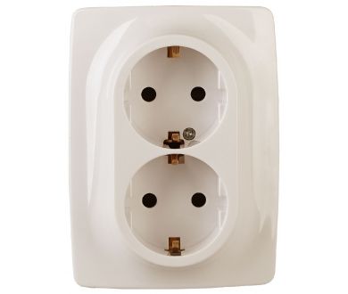 Розетка 2x2P+E Schuko со шторками Эра 12-2108-02 Б0036443