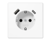 Розетка 2K+З USB Typ AC Jung LS1520-15CAWW